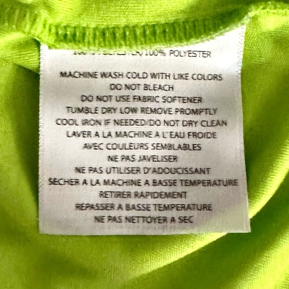 The Authentic T-Shirt Company Long Sleeve Neon Green Top Black 10 on Backside - Picture 4 of 4